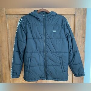 VANS Woodridge Black & Checkered Boys
Puffer Jacket, Size Large